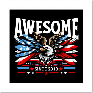 Awesome Since 2018 - Patriotic American Eagle Posters and Art